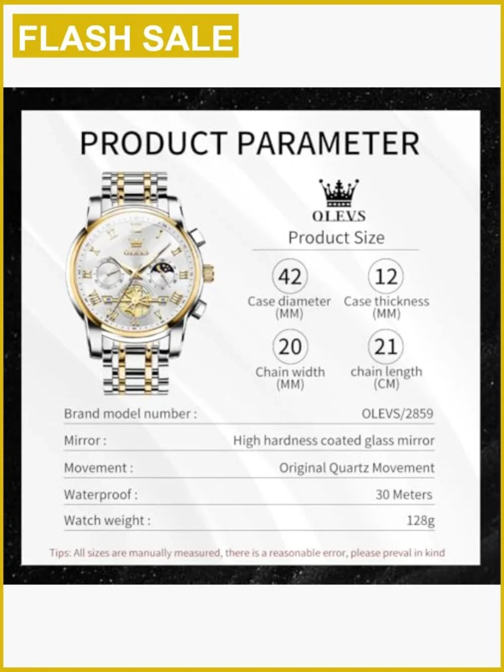 Luxury Stainless Steel Chronograph Men's Wristwatch Quartz